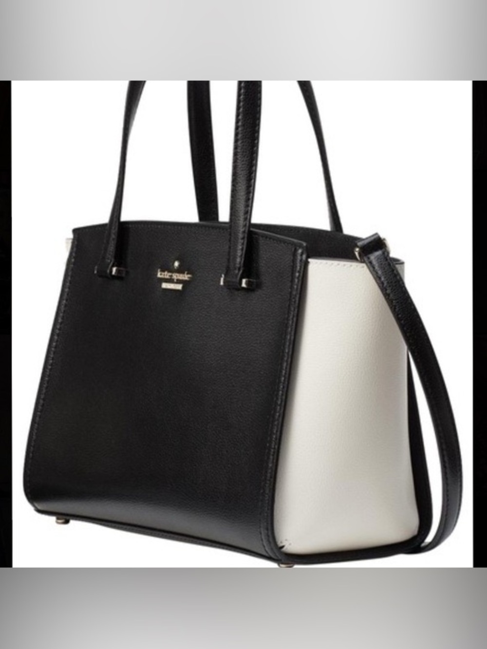 Kate Spade New York Small Geraldine Satchel Purse (Black Cement)